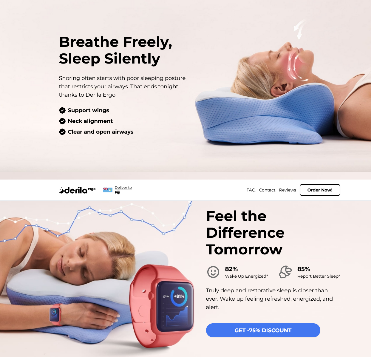 Derila Pillow benefits - breathe freely, feel the difference