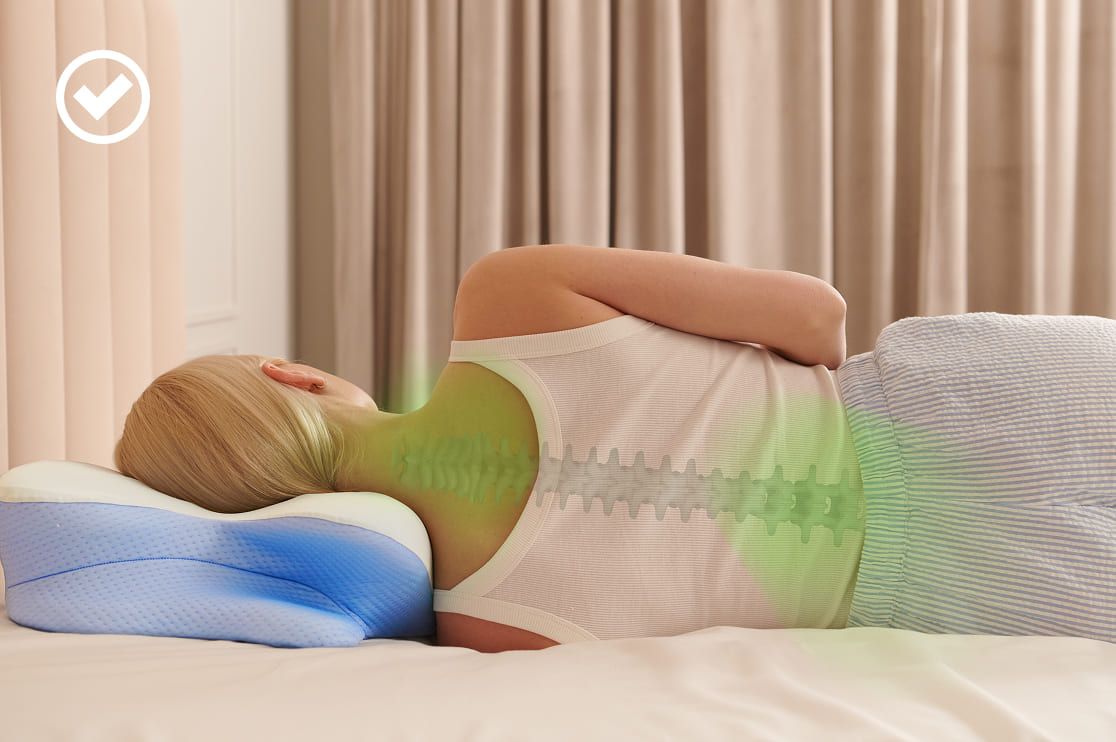 Restful sleep with Derila Ergo Pillow providing perfect neck support